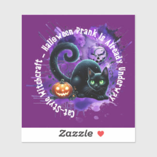 Halloween Stickers Cat Aufkleber