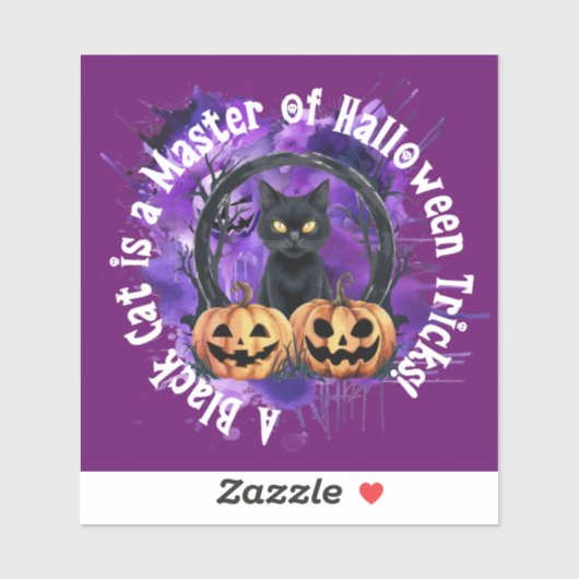 Halloween Stickers Cat Aufkleber (Blatt)