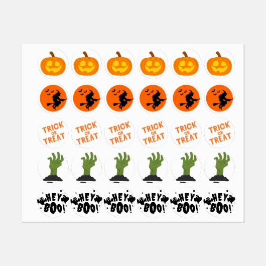 Halloween Stickers Etiketten (Blatt)