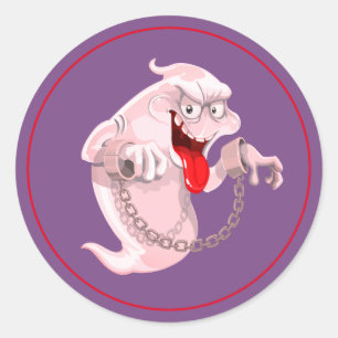 Halloween Stickers-Ghost Runder Aufkleber