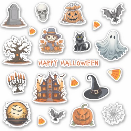 Halloween Stickers | Halloween Journal Stickers Aufkleber (Vorderseite)