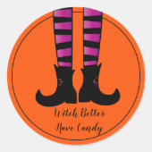 Halloween Stickers-Hexe Runder Aufkleber (Vorderseite)