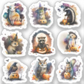 Halloween Stickers - Niedliche Wasserfarben Aufkleber (Vorderseite)