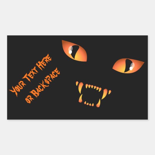Halloween Stickers Personalisiert Spooky Cat Stick (Vorderseite)