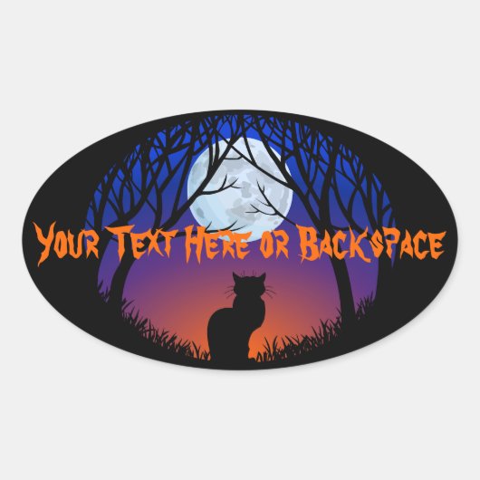 Halloween Stickers Personalisiert Spooky Cat Stick (Vorderseite)