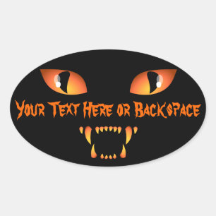 Halloween Stickers Personalisiert Spooky Cat Stick