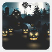 Halloween Stickers-Pumpkins Quadratischer Aufkleber (Vorderseite)