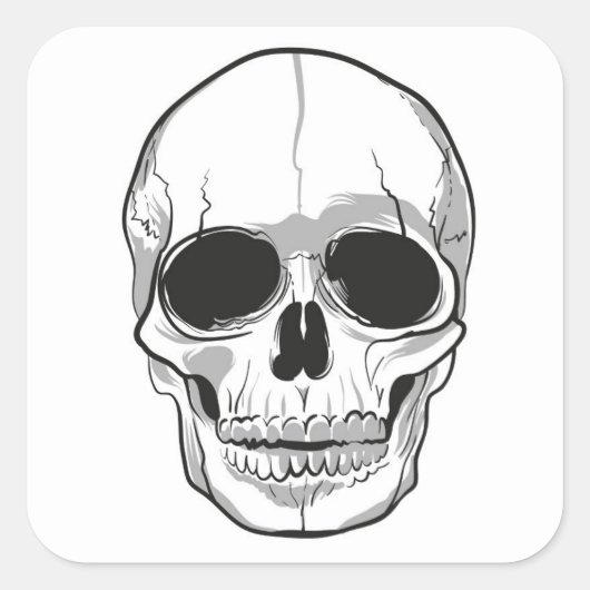 Halloween Stickers-Skull Quadratischer Aufkleber (Vorderseite)