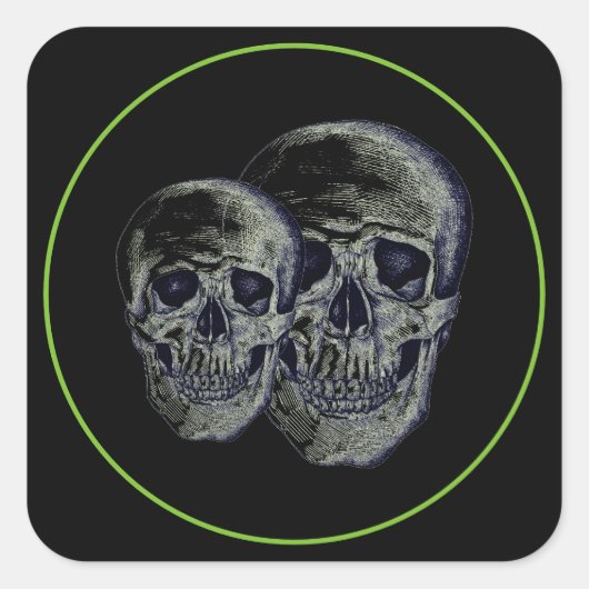 Halloween Stickers-Skulls Quadratischer Aufkleber (Vorderseite)