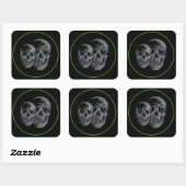 Halloween Stickers-Skulls Quadratischer Aufkleber (Blatt)
