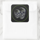 Halloween Stickers-Skulls Quadratischer Aufkleber (Tasche)