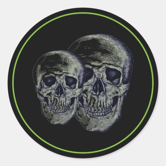 Halloween Stickers-Skulls Runder Aufkleber (Vorderseite)