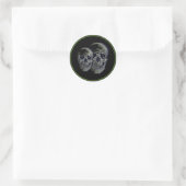 Halloween Stickers-Skulls Runder Aufkleber (Tasche)