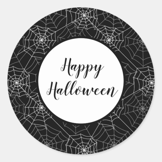 Halloween Stickers-Spider Webs Runder Aufkleber (Vorderseite)