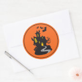 Halloween Stickers-Spuk Haus Runder Aufkleber (Umschlag)