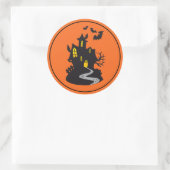 Halloween Stickers-Spuk Haus Runder Aufkleber (Tasche)