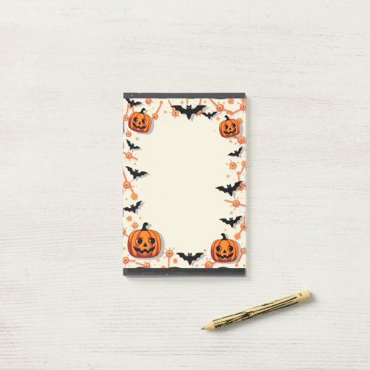 Halloween Sticky Notes mit Pumpkins und Fleets Post-it Klebezettel (Auf Schreibtisch)