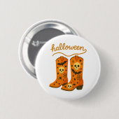 Halloween-Stiefel Gruseliger Western-Rodeo Button (Vorne & Hinten)