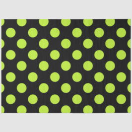 Halloween-Stil | Peridot Green and Black Dots Seidenpapier