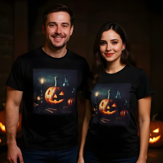 Halloween Still Life Pumpkin Malerei Design T-Shirt