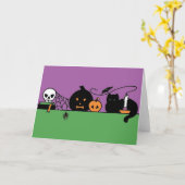 Halloween-Stillleben Karte (Gelbe Blume)