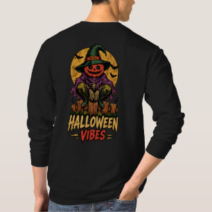 Halloween-Stimmung Kürbis Vogelscheuche Hexenhut V T-Shirt