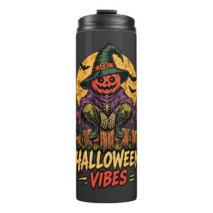 Halloween Stimmung Kürbis Vogelscheuche Hexenhut V Thermosbecher