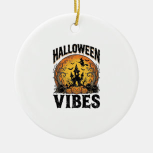 Halloween-Stimmung Vintage Verfluchter Mond-Shirt- Keramik Ornament