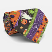 Halloween Stipes Pumpkins Ghosts diagonale Nackenb Krawatte (Gerollt)
