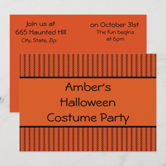 Halloween-Stitches Einladung (Vorne/Hinten)