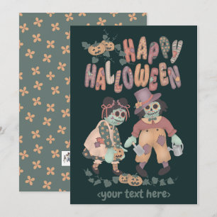 Halloween-Stoffpuppe-Zombies (2) - Grußkarte Feiertagskarte