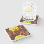 Halloween-Stone-Untersetzer, Scarecrow Steinuntersetzer (Seitenansicht)