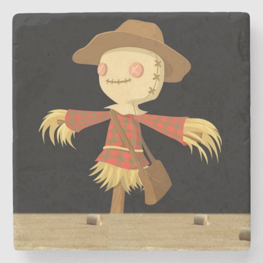 Halloween-Stone-Untersetzer, Scarecrow Steinuntersetzer (Vorderseite)