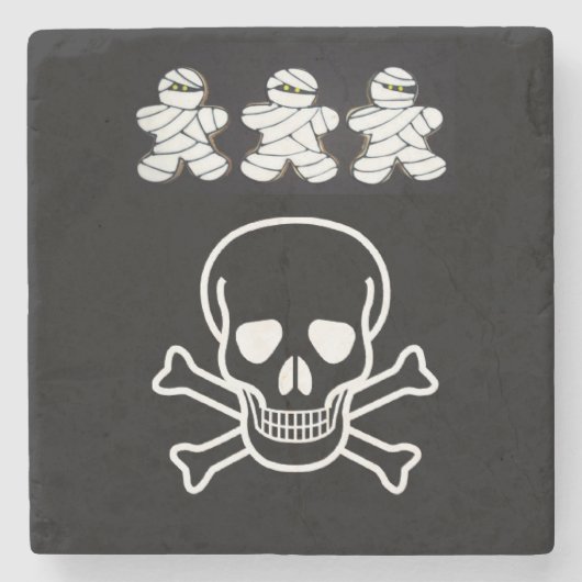 Halloween-Stone-Untersetzer, Skull Steinuntersetzer (Vorderseite)