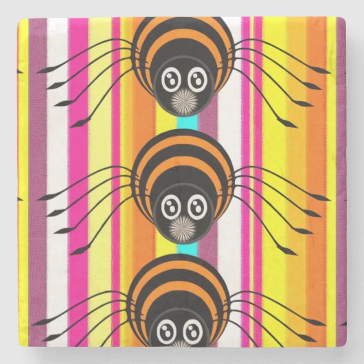 Halloween-Stone-Untersetzer, Spider Steinuntersetzer (Vorderseite)