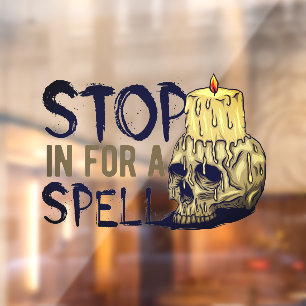Halloween Stop In For A Spell Shop  Fensteraufkleber
