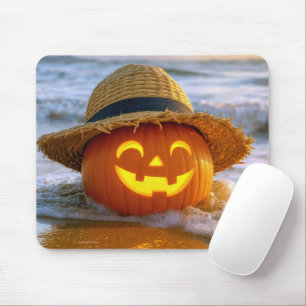 Halloween-Strand-Kürbislaterne Mousepad