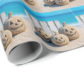 Halloween Strand Kürbislaternen  Geschenkpapier (Rolleneckpunkt)