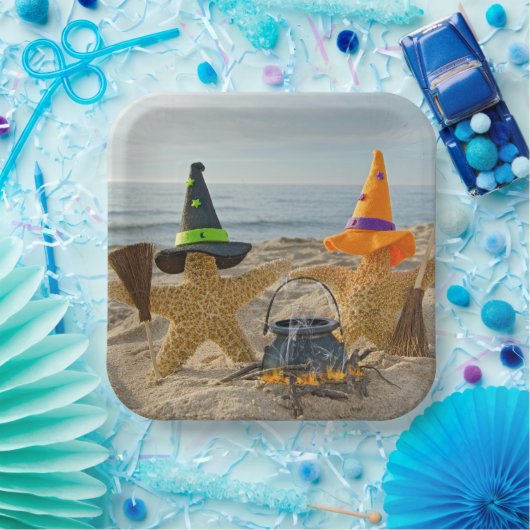 Halloween Strandfische Hexen Pappteller (Party)