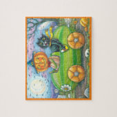 HALLOWEEN STRASSENVERKEHR, JACK UND SCHWARZE KATTE PUZZLE (Vertikal)