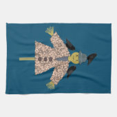 Halloween Straw Scarecrow and Ravens Geschirrtuch (Horizontal)