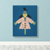 Halloween Straw Scarecrow and Ravens Leinwanddruck (Insitu (Holzboden))