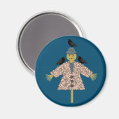 Halloween Straw Scarecrow and Ravens Magnet (Vorderseite/Rückseite)