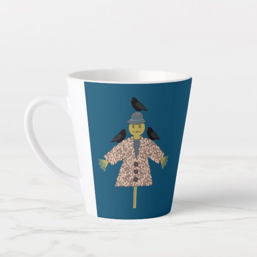 Halloween Straw Scarecrow and Ravens Milchtasse (Links)
