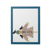 Halloween Straw Scarecrow and Ravens Notizblock (Rotiert)