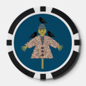 Halloween Straw Scarecrow and Ravens Pokerchips (Vorderseite)