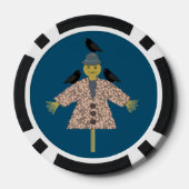 Halloween Straw Scarecrow and Ravens Pokerchips (Rückseite)