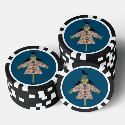 Halloween Straw Scarecrow and Ravens Pokerchips (Stapel)