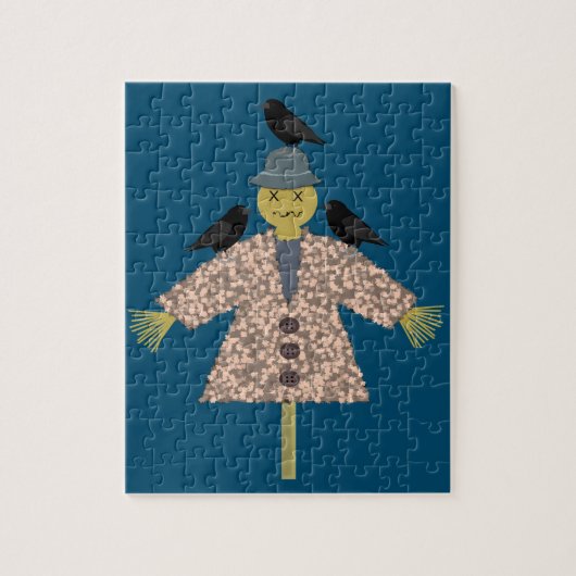 Halloween Straw Scarecrow and Ravens Puzzle (Vertikal)
