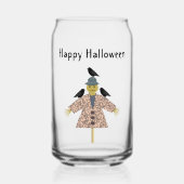 Halloween Straw Scarecrow und Ravens Custom Dosenglas (Vorderseite)